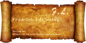 Fridrich László névjegykártya